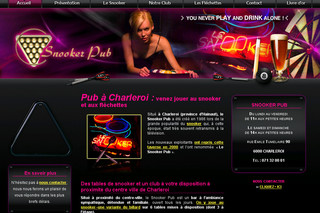Aperçu visuel du site http://www.snookerpub.be