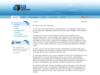 Aperçu visuel du site http://www.ad-traductions.com
