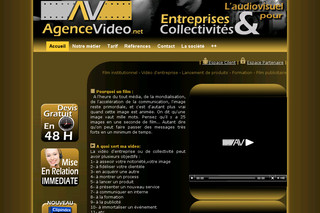 Aperçu visuel du site http://www.agence-video.net