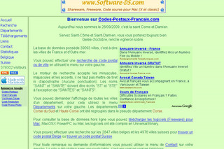 Aperçu visuel du site http://www.codes-postaux-francais.com