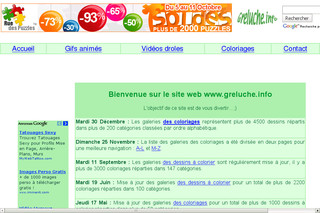 Aperçu visuel du site http://www.greluche.info