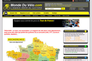 Aperçu visuel du site http://www.monde-du-velo.com/