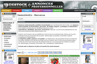 Aperçu visuel du site http://www.destockandco.com
