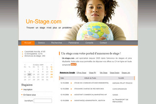 Aperçu visuel du site http://www.un-stage.com