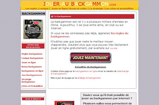 Aperçu visuel du site http://www.jouer-au-backgammon.com