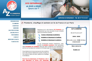 Aperçu visuel du site http://www.azplomberie.fr