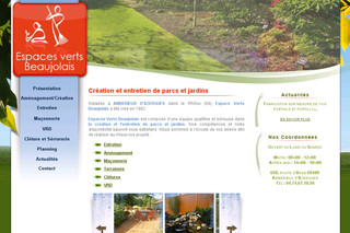 Aperçu visuel du site http://www.espacesvertsbeaujolais.fr