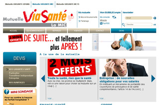 Aperçu visuel du site http://www.mutuelle-viasante-mic.fr/
