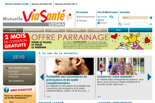 Aperçu visuel du site http://www.mutuelle-viasante-udsma.fr/