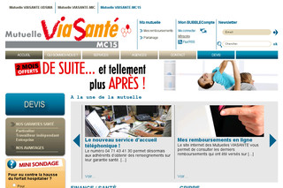 Aperçu visuel du site http://www.mutuelle-viasante-mc15.fr