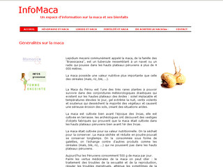 Aperçu visuel du site http://www.bio-maca.fr