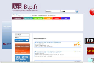 Aperçu visuel du site http://www.job-btp.fr