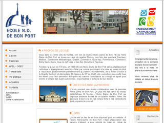 Aperçu visuel du site http://www.ecole-notre-dame-de-bon-port.com