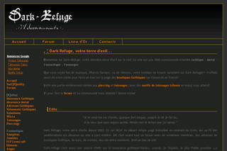 Aperçu visuel du site http://www.dark-refuge.com/