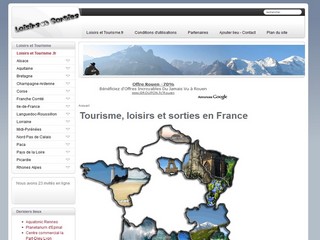 Aperçu visuel du site http://www.loisirsettourisme.fr/