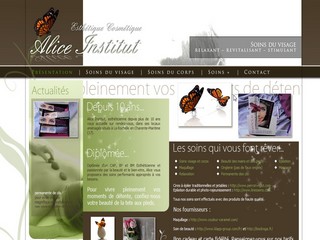 Aperçu visuel du site http://www.aliceinstitutdebeaute-17.com