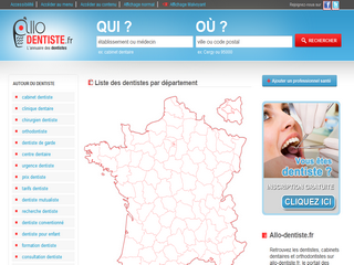 Aperçu visuel du site http://www.allo-dentiste.fr