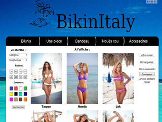Aperçu visuel du site http://www.bikinitaly.com