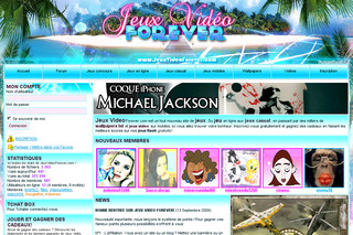 Aperçu visuel du site http://www.jeuxvideoforever.com