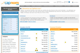 CapNom.com - Revente de noms de domaine aux enchères