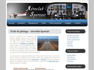 Aperçu visuel du site http://www.aeroclub-sportair.com