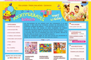 Aperçu visuel du site http://www.anniversaire-enfant.fr