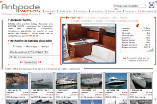 Aperçu visuel du site http://www.antipode-yachts.fr