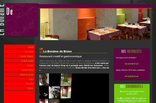 Aperçu visuel du site http://www.restaurant-labonamedebruno.com