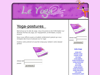 Aperçu visuel du site http://www.yoga-postures.com