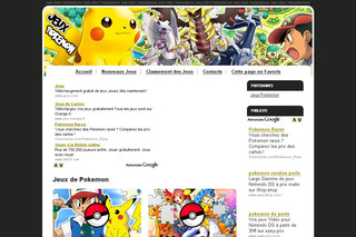 Aperçu visuel du site http://www.jeux-pokemon.com