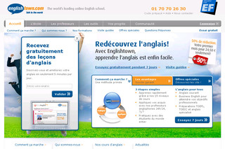 Aperçu visuel du site http://www.englishtown.fr/