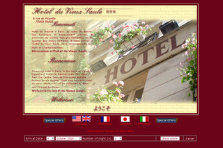 Aperçu visuel du site http://www.hotelvieuxsaule.com