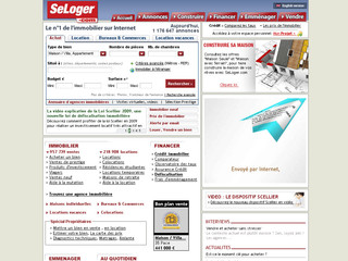 Aperçu visuel du site http://www.seloger.com