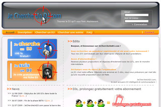 Aperçu visuel du site http://www.jechercheundj.com