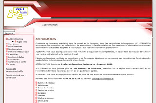 Aperçu visuel du site http://www.aci-formation.fr