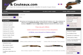 Aperçu visuel du site http://www.art-et-couteaux.com