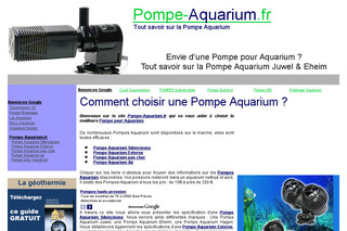 Aperçu visuel du site http://www.pompe-aquarium.fr