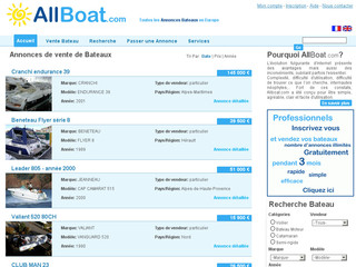 Aperçu visuel du site http://www.allboat.com