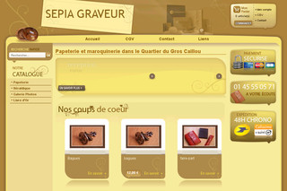 Aperçu visuel du site http://www.sepia-graveur.com