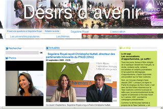 Aperçu visuel du site http://www.desirsdavenir.org