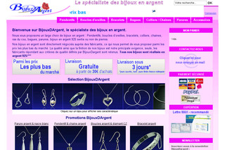 Aperçu visuel du site http://www.bijouxdargent.com