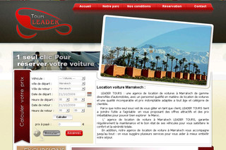 Aperçu visuel du site http://www.leadertours-marrakech.com