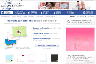 Aperçu visuel du site http://www.carnetdefrance.fr