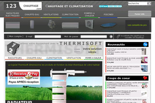 Aperçu visuel du site http://www.123chauffage.com