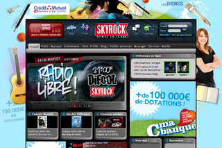 Aperçu visuel du site http://www.skyrock.fm