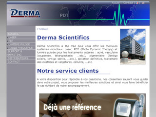 Aperçu visuel du site http://www.derma-scientifics.com