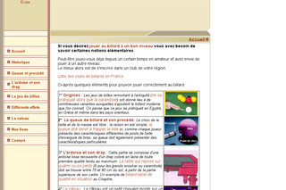 Aperçu visuel du site http://www.billards.free.fr