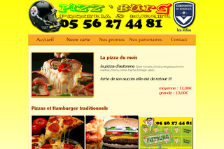 Aperçu visuel du site http://www.pizzburg.fr