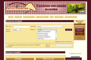 Aperçu visuel du site http://www.emploi-equestre.com