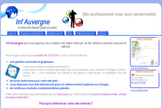 Inf-auvergne.org - Création site Internet professionnel, référencement manuel sur Google Yahoo Bing - Inf Auvergne